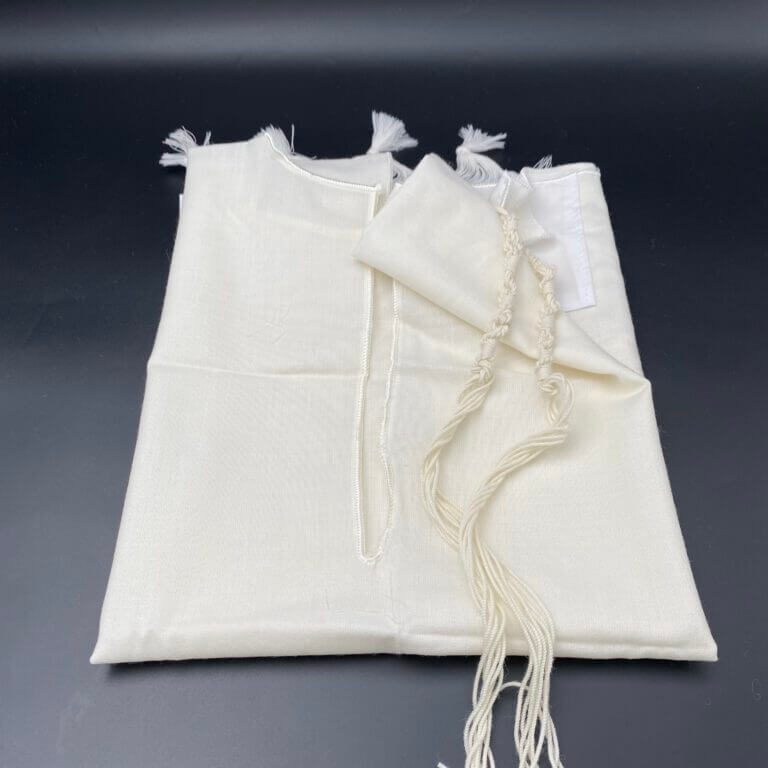 ציצית 100% כותנה פתיל תכלת- עבודת יד