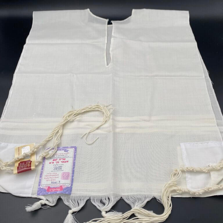 ציצית 100% כותנה פתיל תכלת- עבודת יד