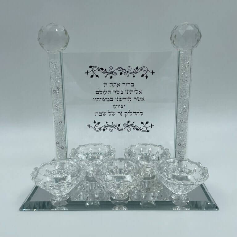 מעמד נרות 5 קנים לבן