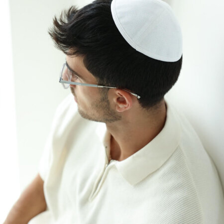 כיפה לבנה פשתן