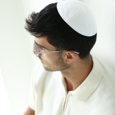 כיפה לבנה פשתן