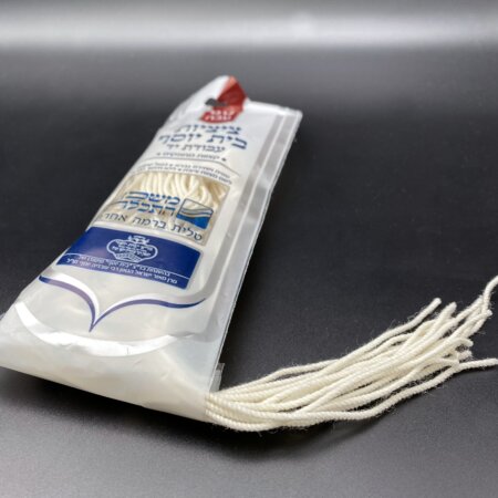 ציצית 100% כותנה פתיל תכלת- עבודת יד