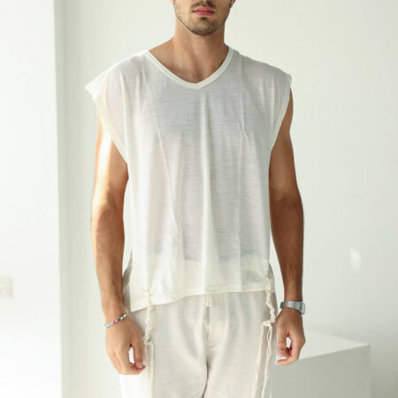 ציצית גופיה 100% צמר - פתיל תכלת עבודת יד ציצית גופיה 100% צמר - פתיל תכלת עבודת יד