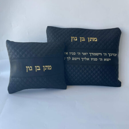 סט כיסויים לטלית ולתפילין דגם דוד ברכת כהנים אותיות בולטות