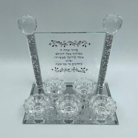 מעמד נרות 5 קנים כסף