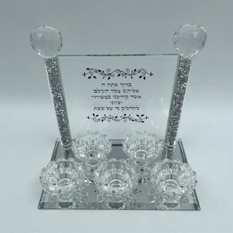 מעמד נרות 5 קנים כסף