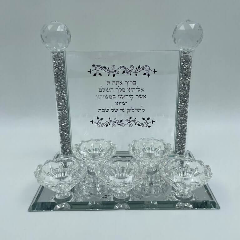 מעמד נרות 5 קנים כסף