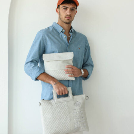 סט תיקים לטלית ולתפילין דגם כתר ברכת הכהנים