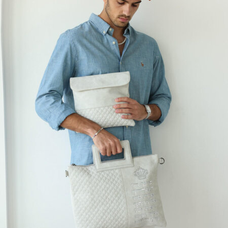 סט תיקים לטלית ולתפילין דגם כתר ברכת הכהנים