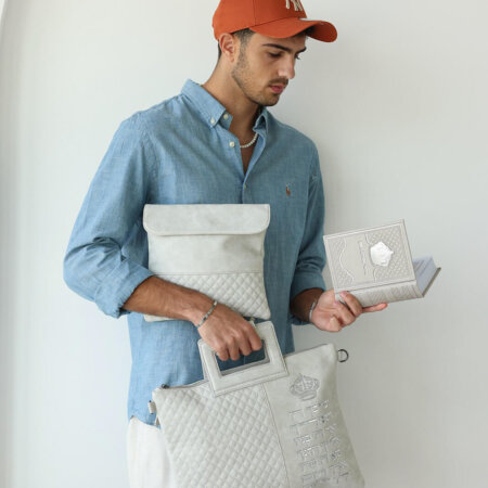 סט תיקים לטלית ולתפילין דגם כתר ברכת הכהנים