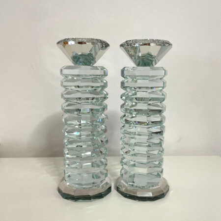 פמוטי קריסטל כסף