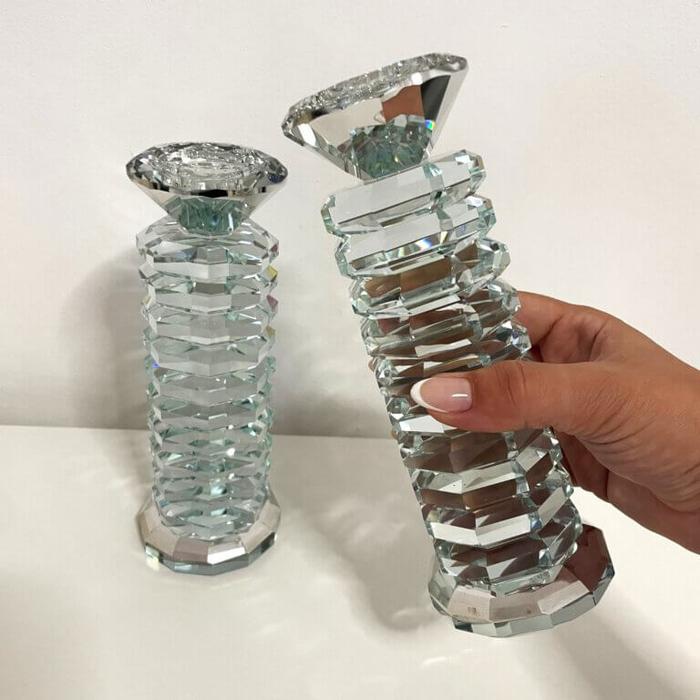 פמוטי קריסטל כסף פמוטי קריסטל כסף