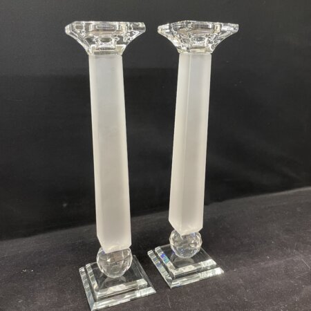 פמוטי קריסטל חלבי 27 סמ