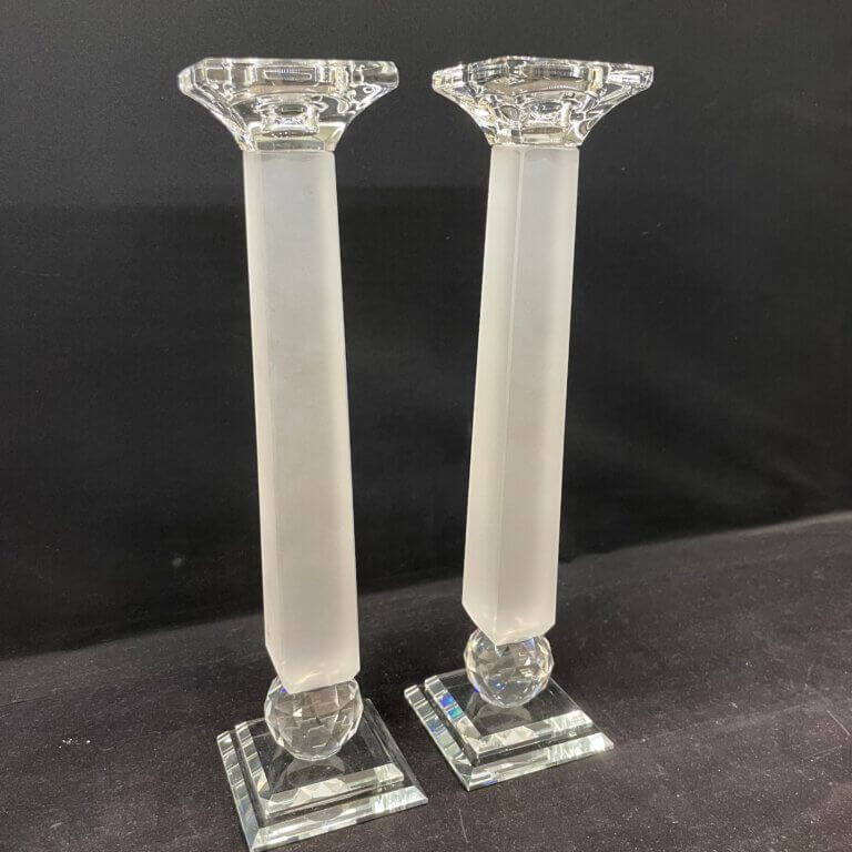 פמוטי קריסטל חלבי 27 סמ