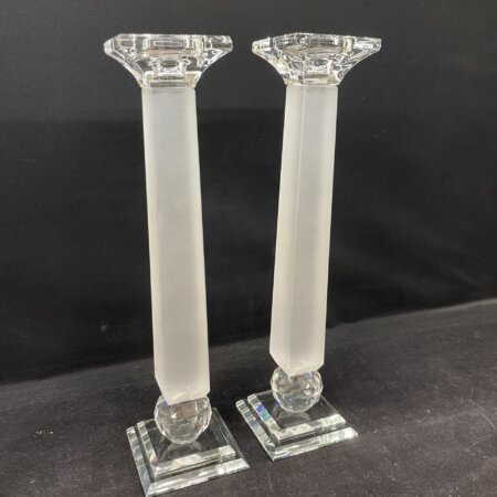 פמוטי קריסטל חלבי 27 סמ