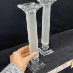 פמוטי קריסטל חלבי 27 סמ פמוטי קריסטל חלבי 27 סמ