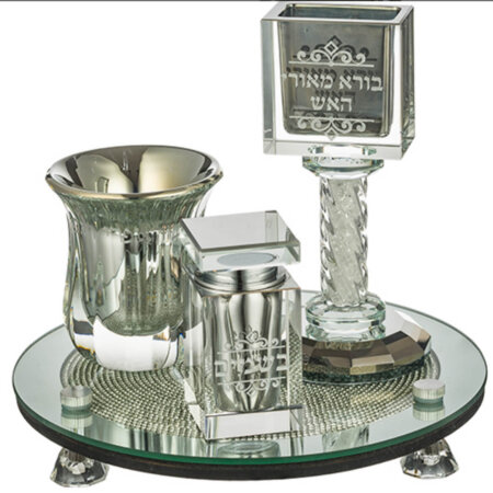 סט הבדלה קריסטל ״כסף״