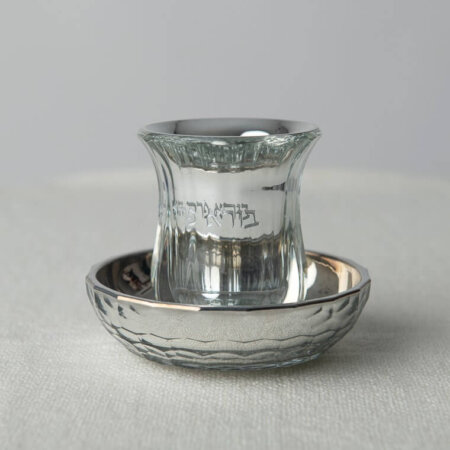 כוס קידוש קריסטל כסף "בורא פרי" גבי
