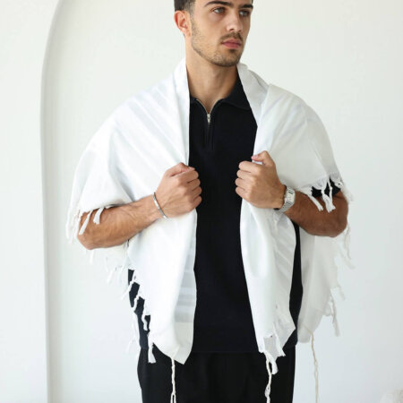 אור חתנים- אשר קידשנו פסים לבן