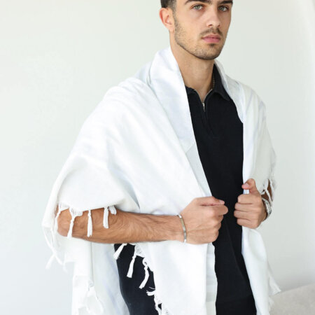 אור חתנים- אשר קידשנו פסים לבן