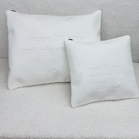 כיסויים לטלית תפילין דגם "ברכת כהנים" לבן