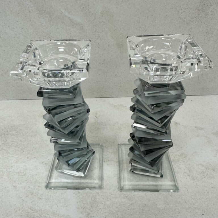 פמוטי קריסטל דגם "חן" שחור