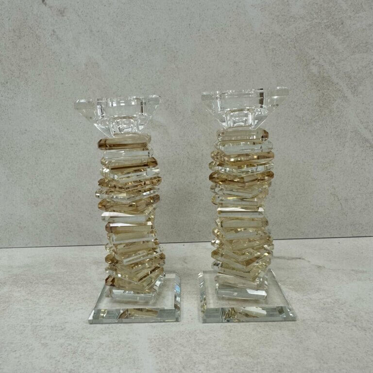 פמוטי קריסטל דגם "חן" זהב