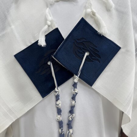 טלית צמר Premium  דגם "האש שלי" Blue