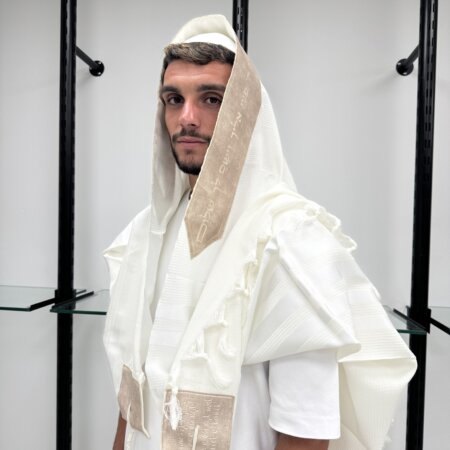 טלית צמר Premium  דגם "גבורה"