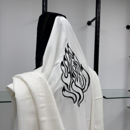 טלית צמר- עטרה קטיפה צבע שחור "האש שלי" black