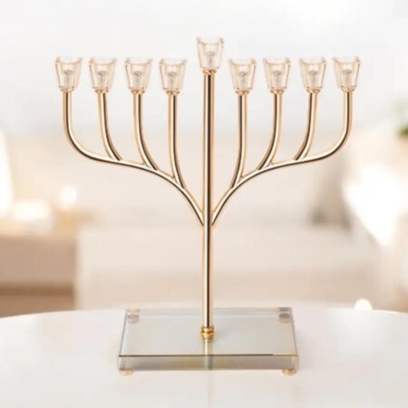 חנוכיית זהב "נס האור" זהב