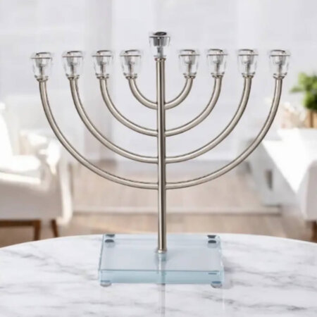 חנוכייה דגם "שמחה" כסף
