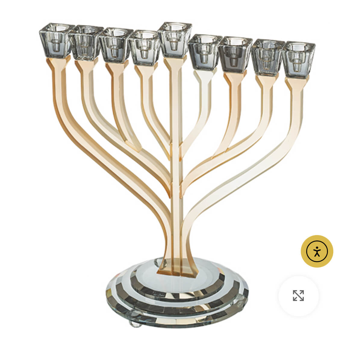 חנוכייה דגם ״עץ החיים״ חלבי זהב