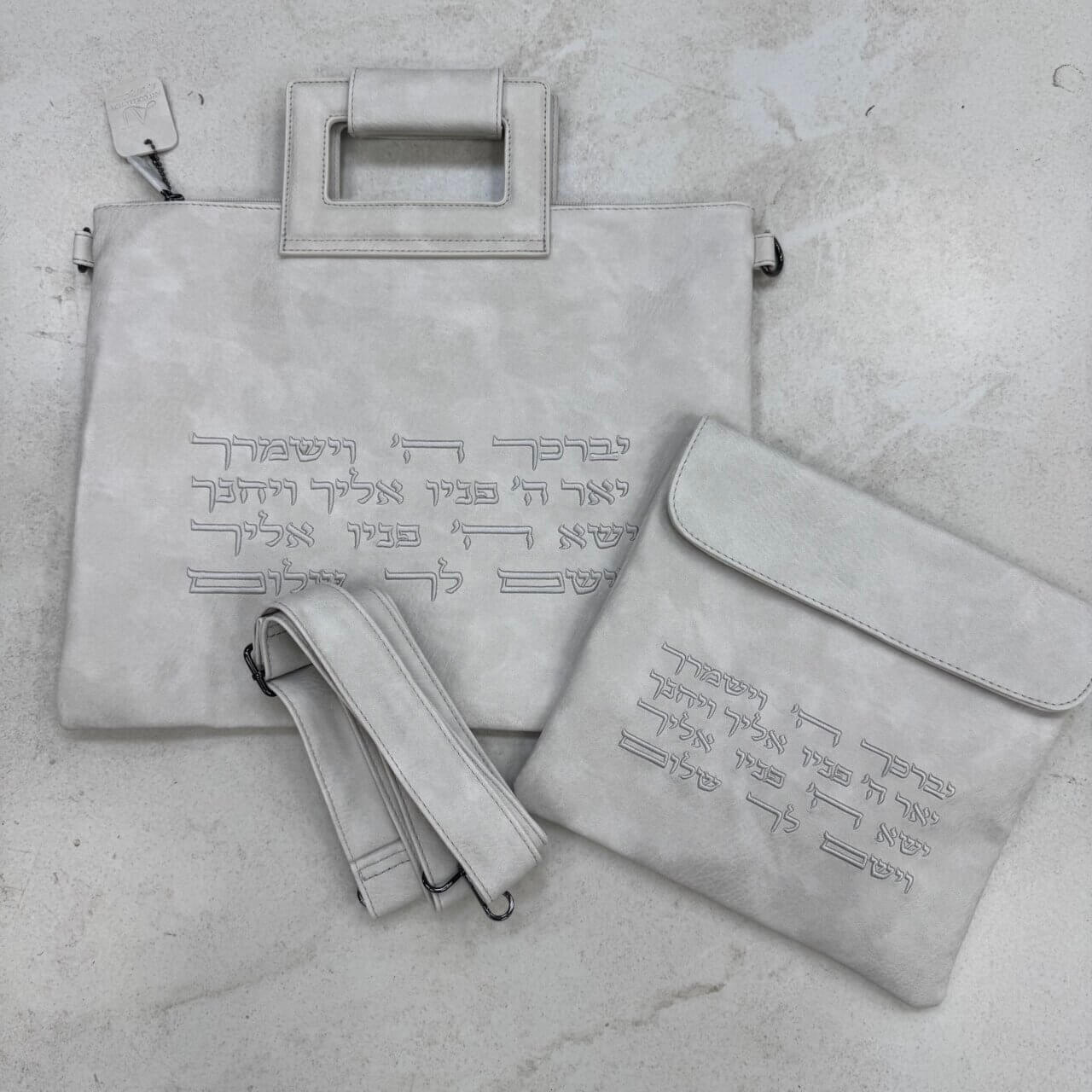 סט תיקים לטלית תפילין "כנען" צבע אבן