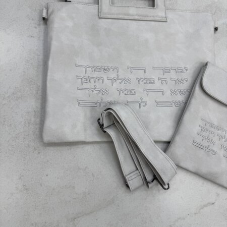 סט תיקים לטלית תפילין "כנען" צבע אבן