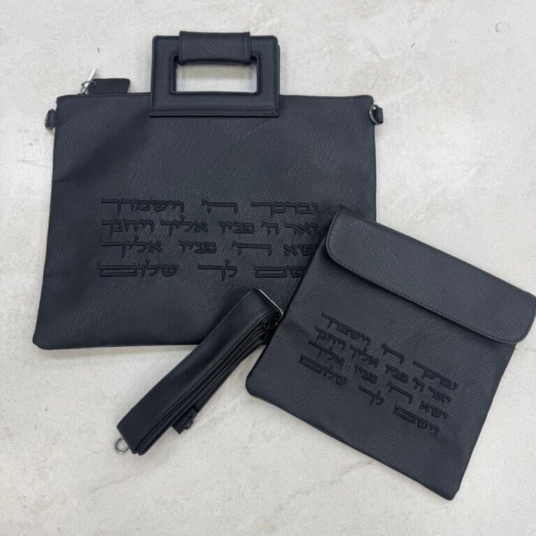 סט תיקים לטלית תפילין "כנען" צבע שחור