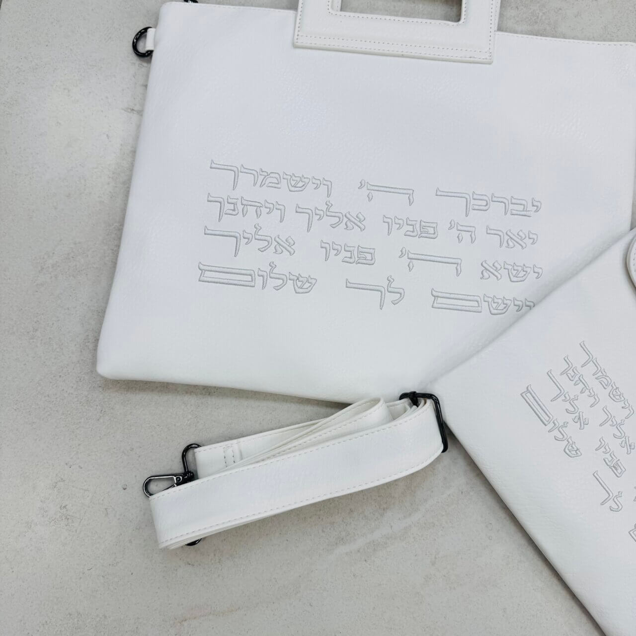 סט תיקים לטלית תפילין "כנען" צבע לבן