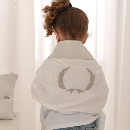 טלית חאלקה דגם כנפיים חיתוך לייזר צבע אפור אבן