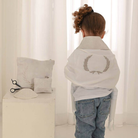 סט חאלקה דגם כנפיים חיתוך לייזר צבע אפור אבן