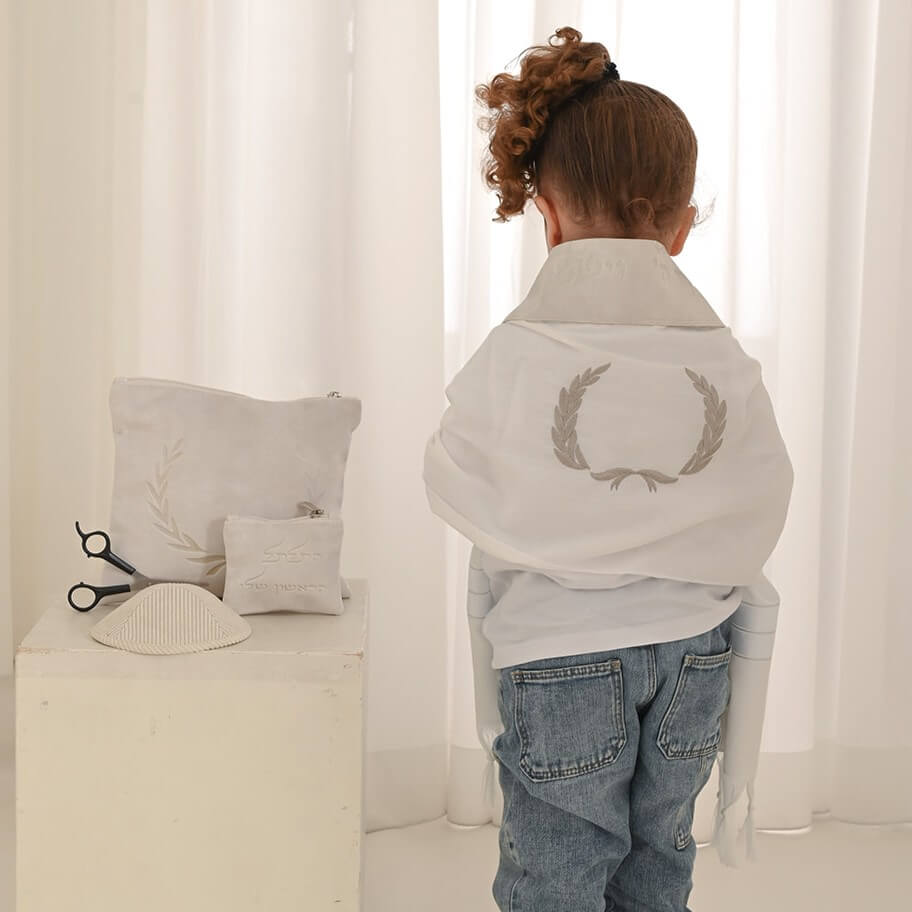 סט חאלקה דגם כנפיים חיתוך לייזר צבע אפור אבן