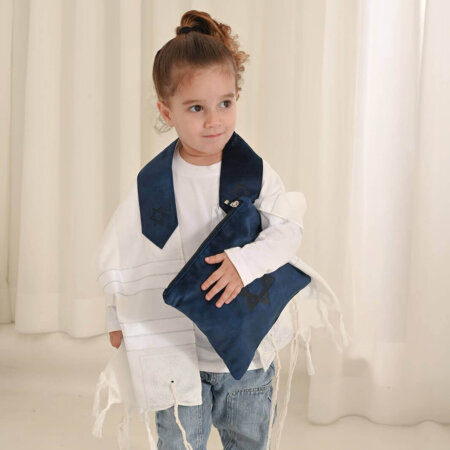 סט חאלקה דגם מגן דוד חיתוך לייזר צבע כחול