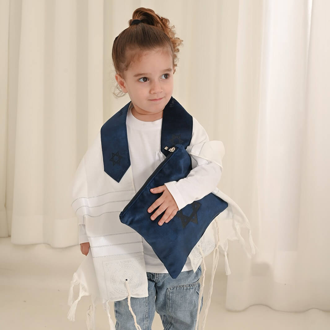 סט חאלקה דגם מגן דוד חיתוך לייזר צבע כחול