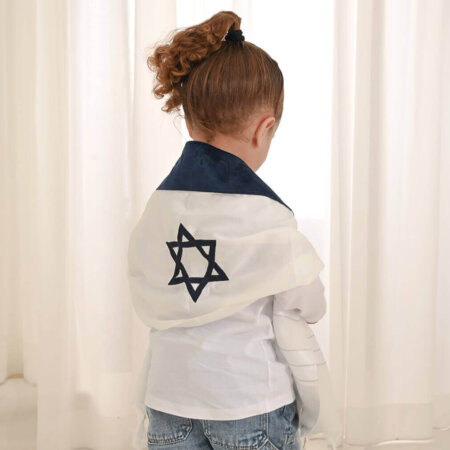 טלית חאלקה דגם מגן דוד חיתוך לייזר צבע כחול