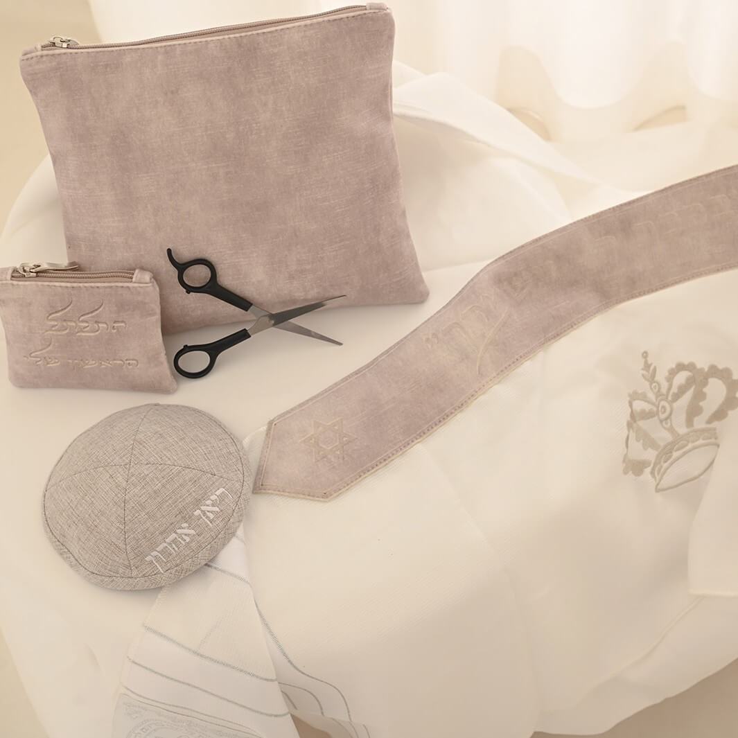 סט חאלקה  דגם כתר חיתוך לייזר צבע אבן