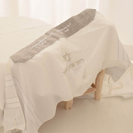 סט חאלקה פרמיום דגם ריאן -פשתן שמנת