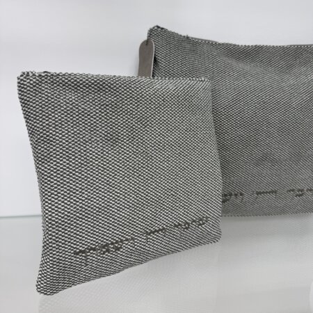 כיסויים לטלית ולתפילין מבד דגם "ישמח ישראל" אפור עכבר