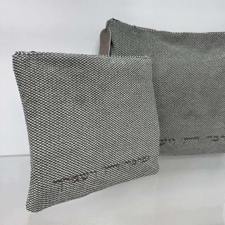 כיסויים לטלית ולתפילין מבד דגם "ישמח ישראל" אפור עכבר