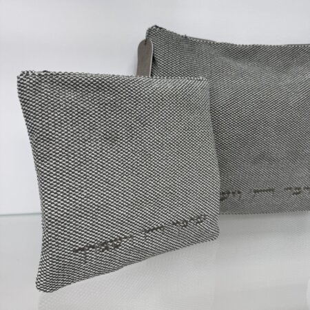 כיסויים לטלית ולתפילין מבד דגם "ישמח ישראל" אפור עכבר