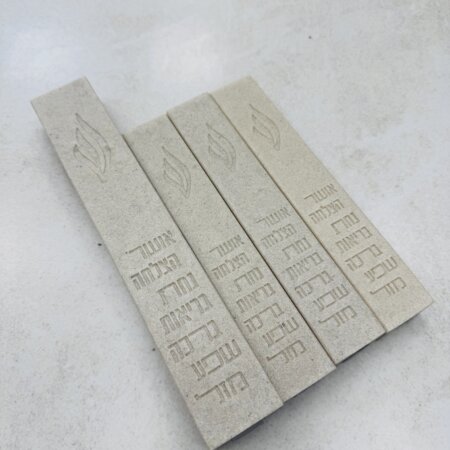 מארז בתי מזוזות בטון בצבע בז 1+3 | "ברכות"