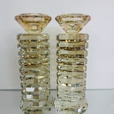 פמוטי קריסטל "לב הנחל" זהב פמוטי קריסטל "לב הנחל" זהב